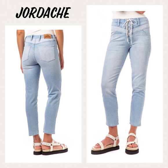 Jordache Denim - Jordache Vintage Crystal Lace Up Jeans